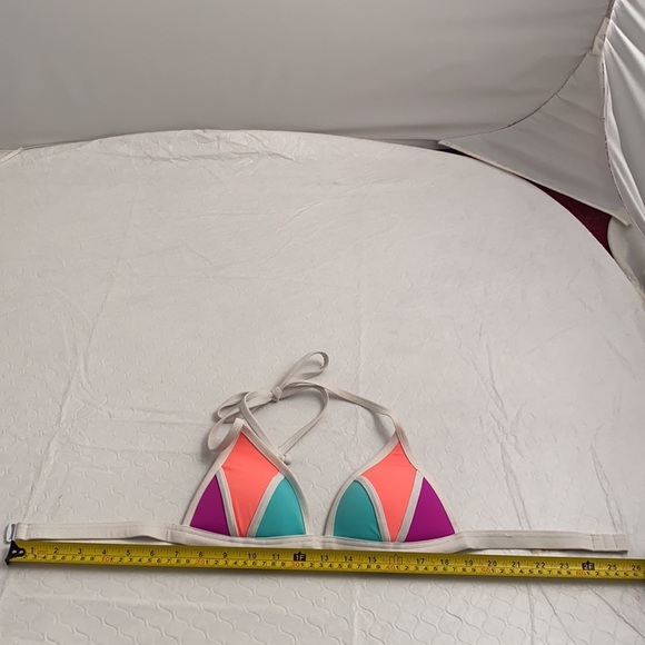 Victoria’s Secret PINK neon bikini coral aqua purple colorblock S/M - Picture 14 of 16